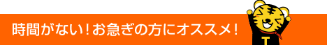 時間がない！お急ぎの方にオススメ！