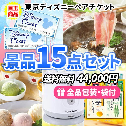 ディズニーペアチケットがメインの景品15点セット